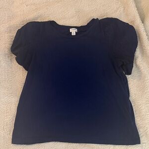 J. Crew Womens Dark Blue Puff Sleeve Tee